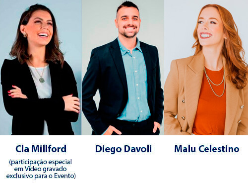 Cla Millford, Diego Davoli e Malu Celestino